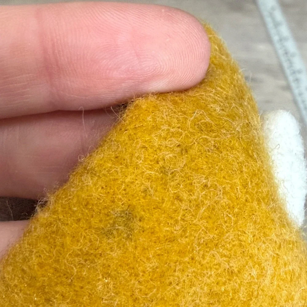 Mustard Yellow Felted Wool Blend Bow Accent Touchscreen Gloves Two Tone retro
